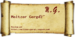 Meltzer Gergő névjegykártya